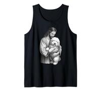 Vecchio Cane da Pastore Inglese E Gesù Cristiano Fede Amante del Cane Canotta