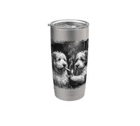 Vecchio Cane Da Pastore Inglese Fumare Grunge Bicchiere termico in acciaio inox doppia parete