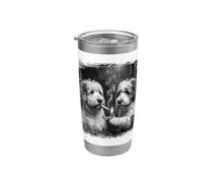 Vecchio Cane Da Pastore Inglese Fumare Grunge Bicchiere termico in acciaio inox doppia parete