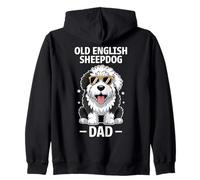 Vecchio cane da pastore inglese papà divertente vecchio cane da pastore inglese Felpa con Cappuccio