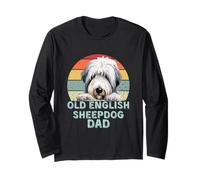 Vecchio Cane da Pastore Inglese papà retrò Vintage Cani Amante Maglia a Manica