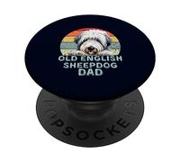 Vecchio Cane Da Pastore Inglese Papà Retrò Vintage Cani Amante PopSockets PopGrip Adesivo