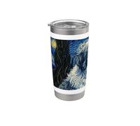 Vecchio Cane Da Pastore Inglese Van Gogh Notte Stellata Bicchiere termico in acciaio inox doppia parete