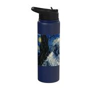 Vecchio Cane Da Pastore Inglese Van Gogh Notte Stellata Stainless Steel Insulated Water Bottle