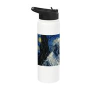 Vecchio Cane Da Pastore Inglese Van Gogh Notte Stellata Stainless Steel Insulated Water Bottle