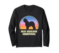 Vecchio Cane Da Pastore Inglese Vintage Tramonto Cane Maglia a Manica