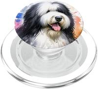 Vecchio cane pastore inglese acquerello opera d'arte PopSockets PopGrip per MagSafe