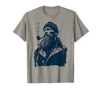 Vecchio Capitano di Mare Pescatore Barbuto Marinaio Nautico Maglietta