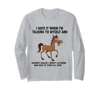 Vecchio Cavallo Lo odio Quando Parlo con Me Stesso Sarcastico Maglia a Manica
