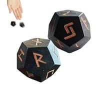 Vecchio futharkk Gioco Di Legno - 2 Cubi Di Divinazione Intagliato A Mano | Dadi Di Rune Nordiche Collezionabili Per Meditazione, Pratica Spirituale E Strumenti Per La Divinazione Di Cult