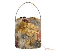 Vecchio Giornale Fiori Giallo Retro Crochet Borse Portatile Uncinetto Accessori per Ferro da Maglia Bolsa para hilos de tejer