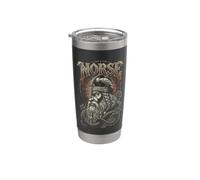 Vecchio guerriero vichingo rune corvo mitologia norrena Bicchiere termico in acciaio inox doppia parete