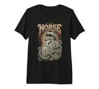 Vecchio Guerriero Vichingo Rune Corvo Mitologia norrena Maglietta Premium