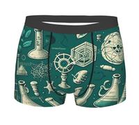 Vecchio Laboratorio di Chimica Scienza Verde Uomo Boxer Slip Flessibile Boxer Shorts Classico Underwear Comfort Mutande S