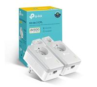 [Vecchio Modello] TP-Link CPL 600 Mbps con 1 porta Ethernet e presa integrata, kit di 2 - Soluzione ideale per godersi il servizio di casa multi-TV (KIT TL-PA4015P)