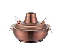 Vecchio piatto caldo cinese di Pechino,piatto caldo tradizionale di rame | Design diviso, pentola antiaderente Shabu for feste tra amici, facile da pulire(34cm)