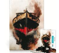 Vecchio puzzle da 1000 pezzi "Nave nella nebbia" per adulti, ideale come regalo, per migliorare la memoria e favorire il rilassamento mentale Taglio di alta qualità Una piacevole sorpresa (38x52cm)