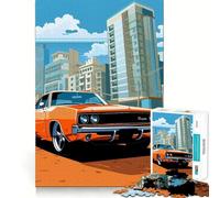 Vecchio puzzle Dodge Charger Vector per adulti, 1000 pezzi, sfida mentale, giocattolo rilassante, pezzo da collezione di alta qualità (38x52cm)