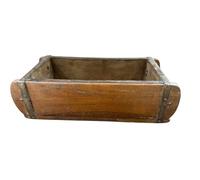 Vecchio stampo per mattoni in legno con attacchi e maniglie in metallo portaoggetti scatola forma stile vintage antiquariato artigianato Made in Italy