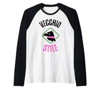 Vecchio Stile Maglietta Palermo Stemma Tifoso Calcio Sicilia Maglia con Maniche Raglan