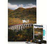 Vecchio treno su un ponte - Puzzle da 1000 pezzi per ragazzi - Gioco intelligente per tutta la famiglia - Assemblaggio con motivo a tema Babbo Natale (38x52cm)