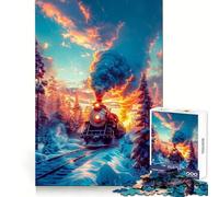 Vecchio treno sui binari, puzzle da 1000 pezzi per ragazzi, gioco intelligente, immagine da assemblare per un momento di relax, regalo adorabile (38x26cm)