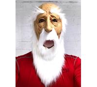 Vecchio Uomo Maschera Bianco Lungo Barba Danza Killin It Latex Accessorio Adulto