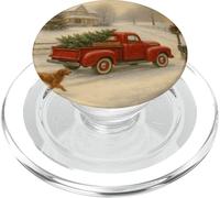 vecchio, vendemmia, rosso, camion, e, albero, buon Natale PopSockets PopGrip per MagSafe