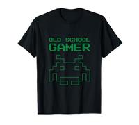 Vecchio Vintage Scuola Gamer - Retro Spazio Alien Invaders Maglietta