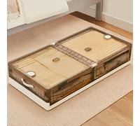 VECELO Contenitore sotto il letto con ruote, 26,5 litri, impilabile, sotto il letto, contenitori portaoggetti con coperchi, scatola pieghevole in plastica per vestiti e scarpe