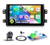 VECHTEL 4G+128G Autoradio Android 15 per Suzuki SX4 2006-2013 Fiat Sedici 2005-2014, 9'' In-Cell HD Schermo Tactile co Carplay Android Auto senza Fili GPS Wi-Fi USB Bluetooth FM RDS Camera