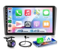 VECHTEL 4G+64G Autoradio Android 15 per Audi A3 2003-2012 S3 2006-2012 RS3 2011-2012, 9" HD Schermo Tactile Stereo Auto co Carplay Android Auto senza Fili GPS WiFi USB Bluetooth 5.0 FM RDS Retrocamera