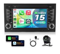 VECHTEL 4G+64G Autoradio Android 15 per Audi A4 B6/B7 8E/8H S4 RS4 2002-2008 Seat Exeo 2008-2012, 7'' HD Schermo Auto Radio co Carplay Android Auto senza Fili GPS Wi-Fi Tipo-C Bluetooth FM RDS Camera