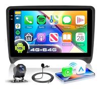 VECHTEL 4G+64G Autoradio Android 15 per Audi TT 2006-2014, 9'' In-Cell HD Schermo Tactile co Carplay Android Auto senza Fili, Stereo Auto Supporto GPS Wi-Fi USB Bluetooth Radio FM RDS Retrocamera