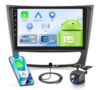 VECHTEL 8 CORE Q-Snapdragon 4G+64G Autoradio Android 15 per Mercedes Benz E Classe W211 E200 CLS W219 2002-2009,9" Schermo Tactile Carplay Android Auto senza Fili GPS Wi-Fi DSP Bluetooth FM/RDS Camera