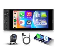 VECHTEL Autoradio 1 Din 4G+64G Android 15 con Carplay Android Auto senza Fili, 6 Pollici HD Schermo Tattile Stereo Auto Supporto Bluetooth 5.0 GPS Wi-Fi Radio FM RDS USB/Type-C Mirror Link Telecamera
