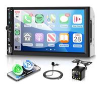 VECHTEL Autoradio 2 Din con Carplay Android Auto senza Fili, 7 Pollici IPS HD Touch Screen Stereo Auto Supporto Bluetooth Radio FM EQ USB/AUX/TF Mirror Link SWC MIC Telecamera Posteriore Telecomando