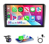 VECHTEL Autoradio 2G+64G Android 15 per Audi A3 2003-2012 S3 2006-2012 RS3 2011-2012, 9" HD 2.5D Schermo Tactile Stereo co Carplay Android Auto senza Fili GPS Wi-Fi USB Bluetooth FM RDS Retrocamera