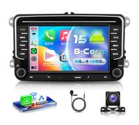 VECHTEL Autoradio 8 CORE 6G+128G Android 15 per VW Golf 5 6 Passat Jetta Caddy EOS T5 Tiguan Touran CC Polo, 7'' HD IPS Touchscreen co Carplay Android Auto GPS Wi-Fi Tipo-C USB Bluetooth FM RDS Camera