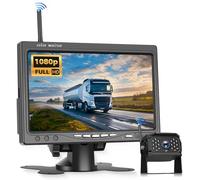 VECHTEL Kit Telecamera Posteriore IPS HD 7 Pollici senza Fili, Telecamera Retromarcia Auto con BSD Impermeabile IP68 Visione Notturna Supergrandangolo per 12V-36V Camion Camper Furgoni