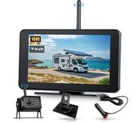 VECHTEL Kit Telecamera Posteriore IPS HD 7'' senza Fili con 1 Telecamere, Telecamera Retromarcia Auto con DVR BSD Impermeabile IP68 Visione Notturna Supergrandangolo per 12-24V Camper Camion SUV