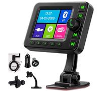 VECHTEL Radio digitale DAB/DAB+ e Bluetooth con schermo da 2,8 pollici, trasmettitore FM, due tipi di supporto, AUX, alimentatore per accendisigari, ideale per viaggi e attività all'aperto