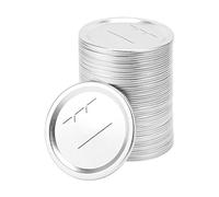 Veciado 100 Pezzi 70 mm Regola moderata Bocca in Scatola coperchi per,Bicchieri Tipo Split Metallo monoporta Vetro Coperchio per Conserve,per Bicchieri con Bocca Normale