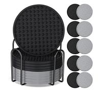 Veciado Confezione da 10 Sottobicchieri per Bevande Sottobicchieri nel Silicone con Supporto Protezione Antiscivolo Sottobicchieri Lavabili Resistenti al Calore