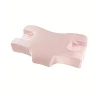 VECOAX Cuscino in memory foam a rimbalzo lento, cuscino for il viso non compattante antirughe for alleviare il dolore al collo, for chi dorme sul fianco, sulla schiena e sullo stomaco (Color : Pink)