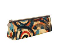 Vector Design Target Stampa Grande Capacità Astuccio In Pelle Liscia Cerniera Penna Pouch Scuola Viaggio Trucco