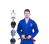 Vector, Kimono BJJ Gi per Jiu Jitsu Brasiliano, con Cintura Bianca Leggera prelavata Pearl Weave, 100% Tessuto Cotone Attila Series, Infradito Colorati Estivi, con finte Perline, A4