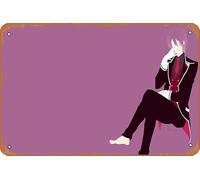 Vector Minimalist Diabolik Lovers Reiji Sakamaki Anime Poster Decorazione da Parete Casa Retro Metallo Metallo Targa 20,3 x 30,5 cm