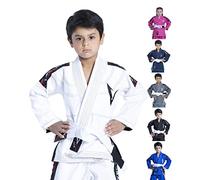 Vector Sports, Kimono da Bambino per Jiu Jitsu Brasiliano con Cintura Bianca, 100% Cotone, Ultraleggero, Non Si restringe, White, K4
