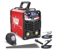 VECTOR WELDING MMA Saldatrice a elettrodi 160 A, saldatrice inverter con display digitale, saldatrice elettrica IGBT, compatta con casco per saldatura per casa e officina